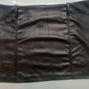 H&M Divided Faux Leather Black Mini Skirt